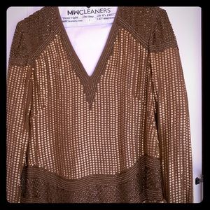 Bronze/gold beaded shirt